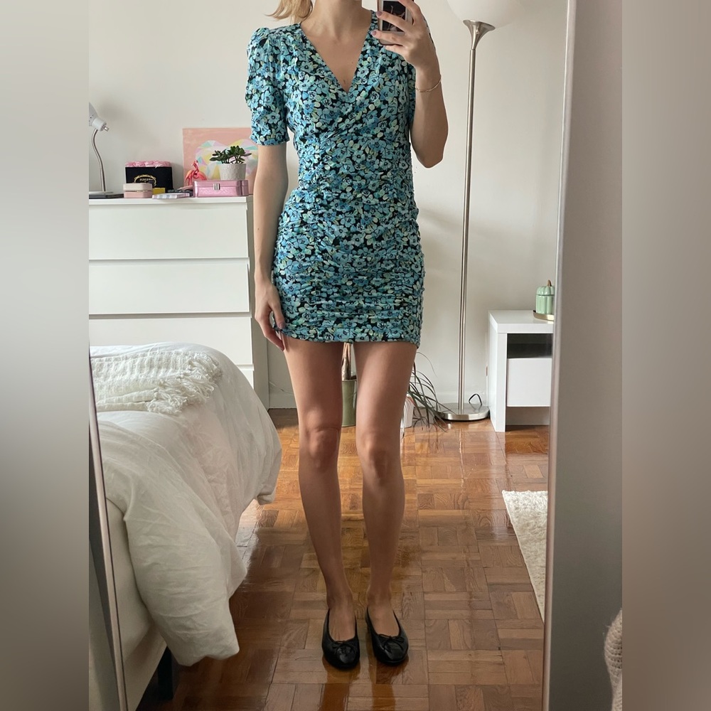 Mini Flower Blue Dress - S